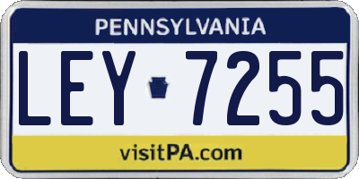 PA license plate LEY7255