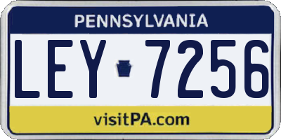 PA license plate LEY7256