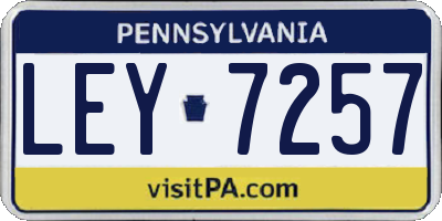 PA license plate LEY7257