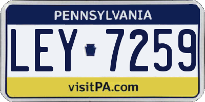 PA license plate LEY7259