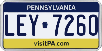 PA license plate LEY7260