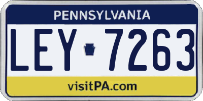 PA license plate LEY7263