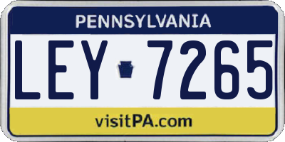 PA license plate LEY7265