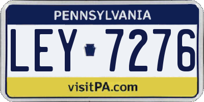 PA license plate LEY7276