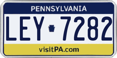 PA license plate LEY7282