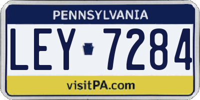 PA license plate LEY7284