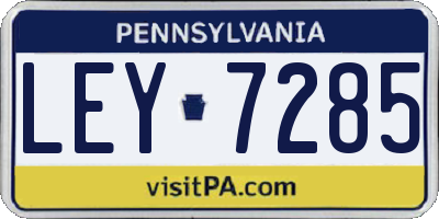 PA license plate LEY7285