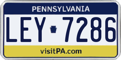 PA license plate LEY7286