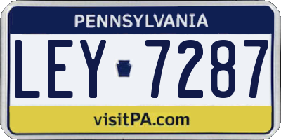 PA license plate LEY7287