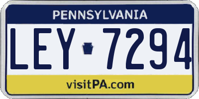 PA license plate LEY7294