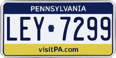 PA license plate LEY7299