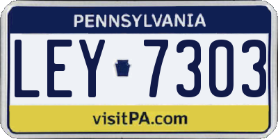 PA license plate LEY7303