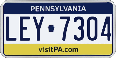 PA license plate LEY7304