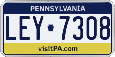PA license plate LEY7308