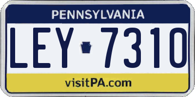 PA license plate LEY7310