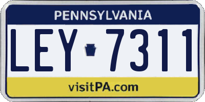 PA license plate LEY7311