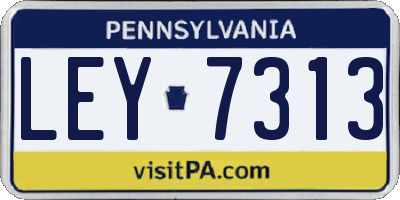 PA license plate LEY7313
