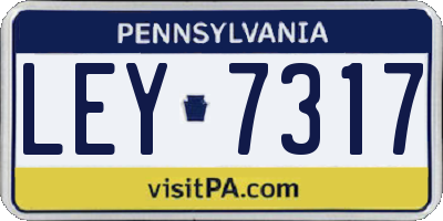 PA license plate LEY7317