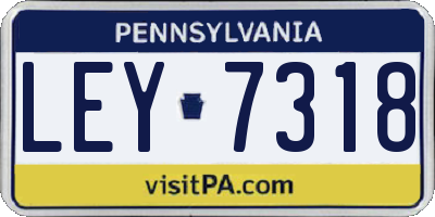 PA license plate LEY7318