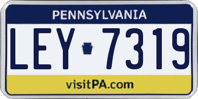 PA license plate LEY7319