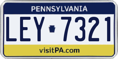 PA license plate LEY7321