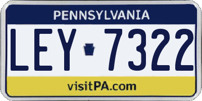 PA license plate LEY7322