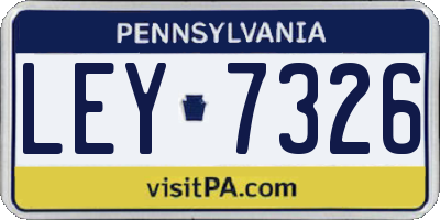 PA license plate LEY7326