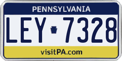 PA license plate LEY7328