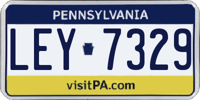 PA license plate LEY7329