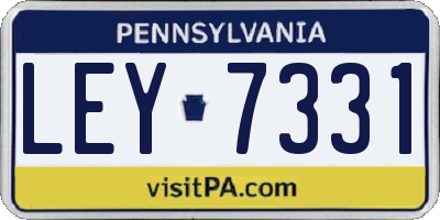 PA license plate LEY7331