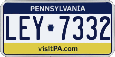 PA license plate LEY7332