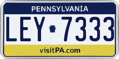 PA license plate LEY7333