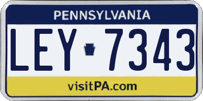 PA license plate LEY7343