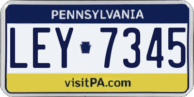 PA license plate LEY7345