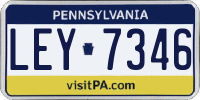 PA license plate LEY7346