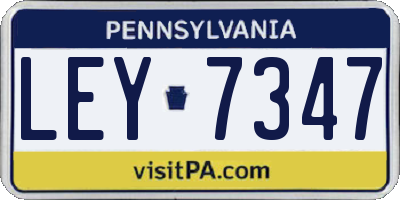 PA license plate LEY7347