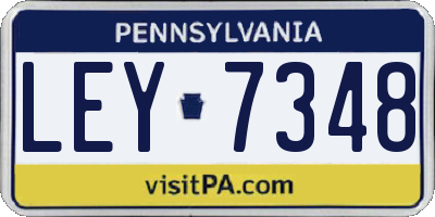 PA license plate LEY7348