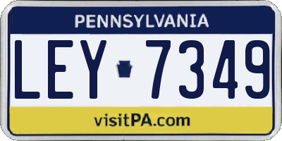 PA license plate LEY7349