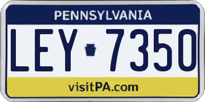 PA license plate LEY7350