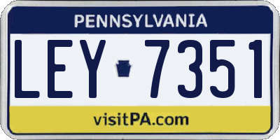 PA license plate LEY7351