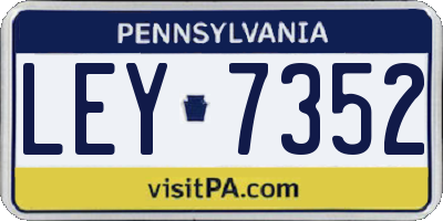 PA license plate LEY7352