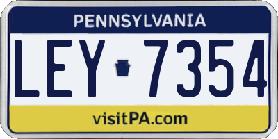 PA license plate LEY7354
