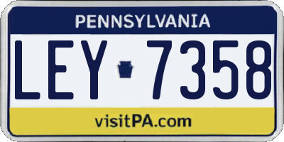 PA license plate LEY7358