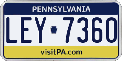 PA license plate LEY7360