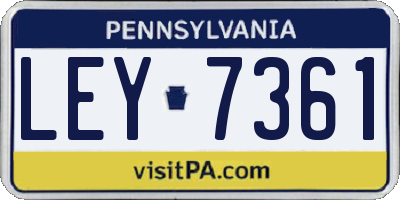 PA license plate LEY7361