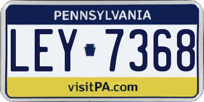 PA license plate LEY7368