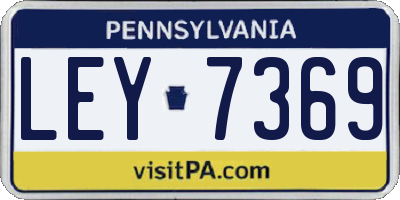 PA license plate LEY7369