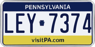 PA license plate LEY7374