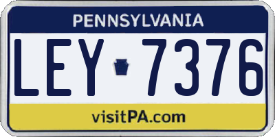 PA license plate LEY7376