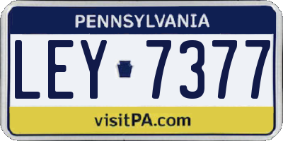 PA license plate LEY7377